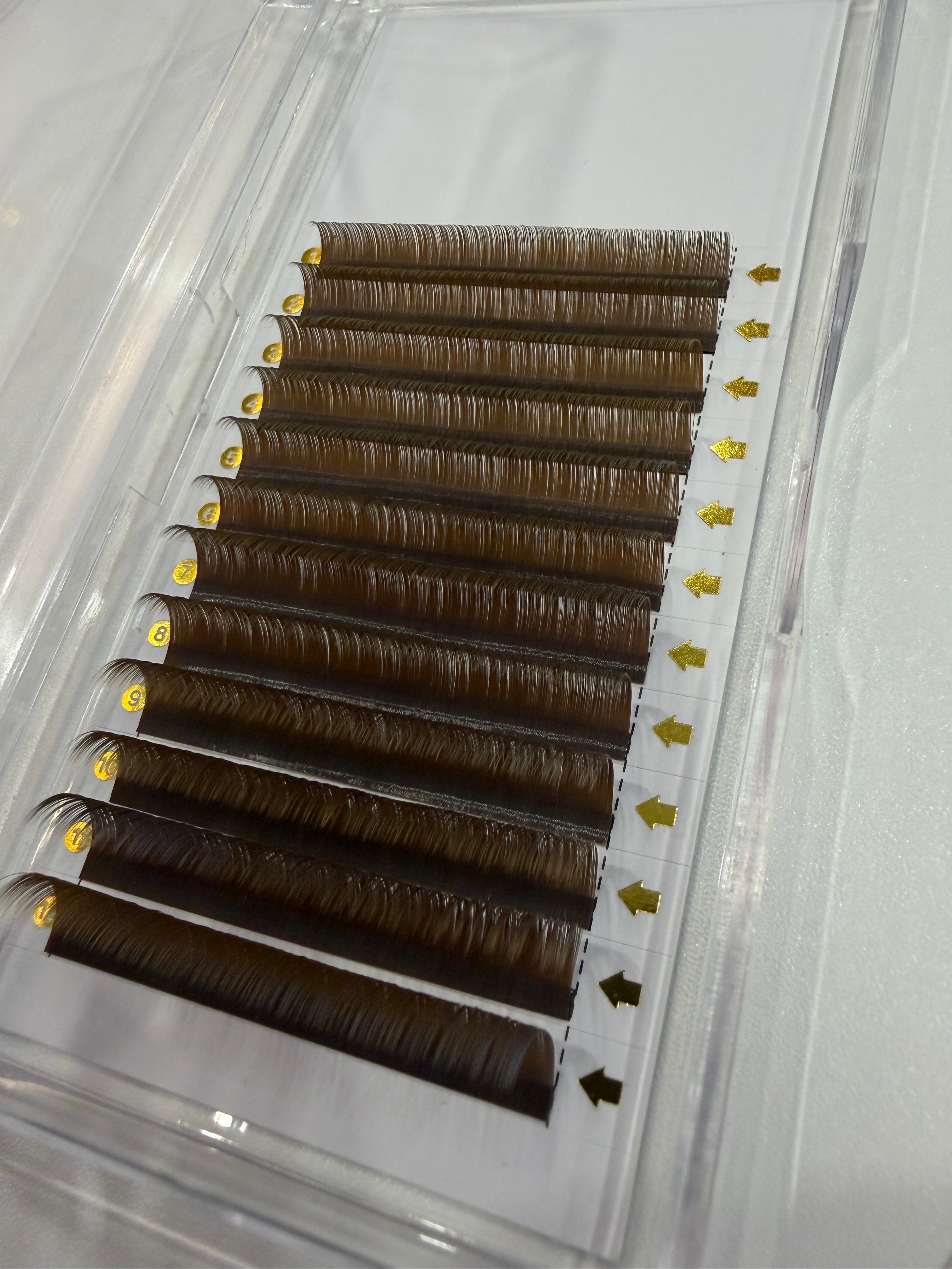 Cashmere — 0.05 Brown Easy Fan Lash Tray (Mixed Length | CC Curl)