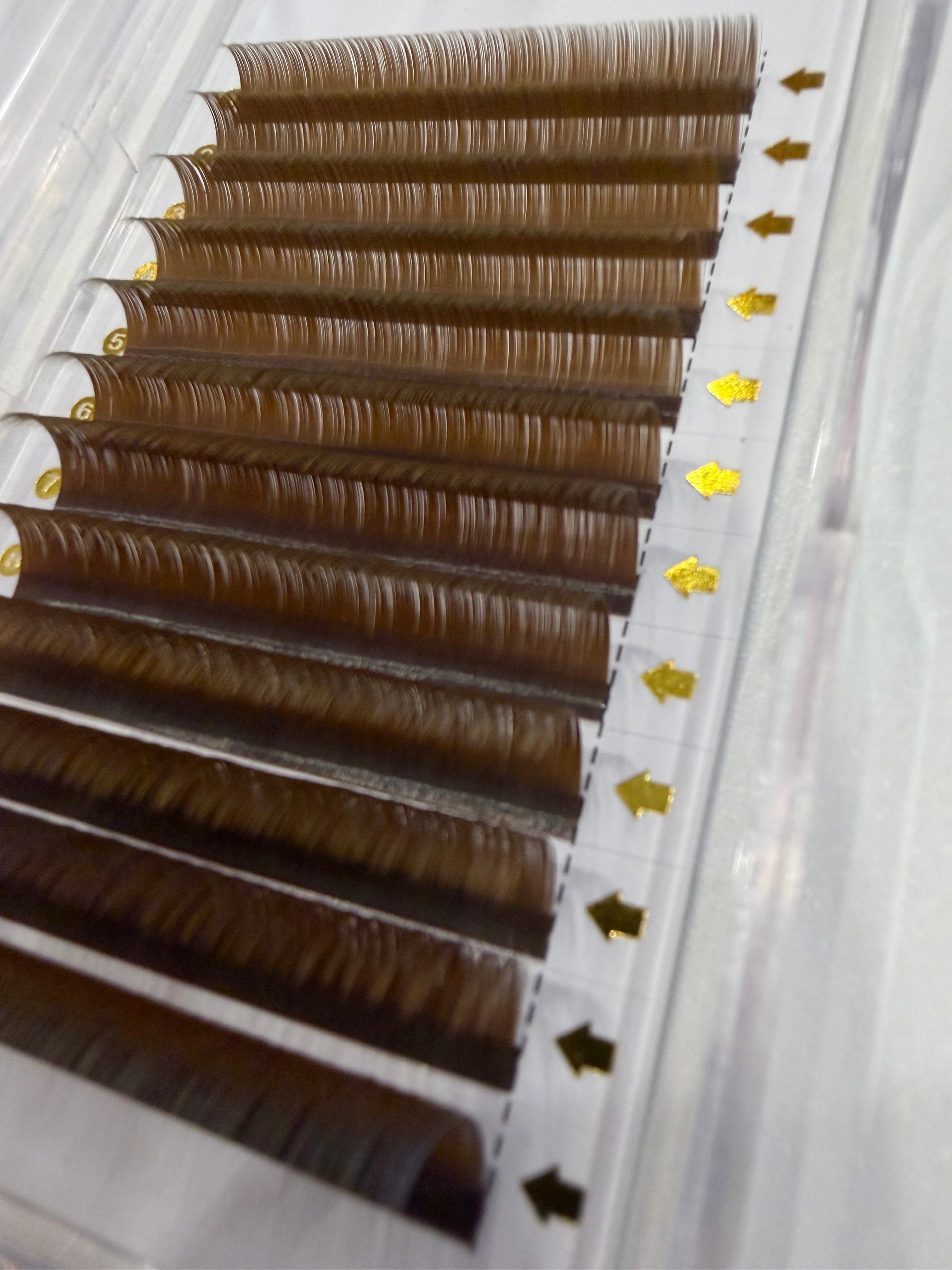 Cashmere — 0.05 Brown Easy Fan Lash Tray (Mixed Length | CC Curl)